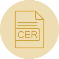 CER File Format Line Yellow Circle Icon vector