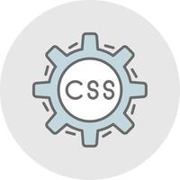 Css Coding Line Filled Light Icon vector