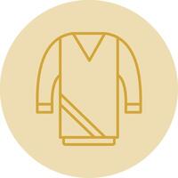 Sweater Line Yellow Circle Icon vector