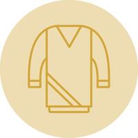 Sweater Line Yellow Circle Icon vector