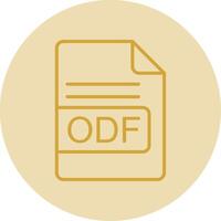 odf archivo formato línea amarillo circulo icono vector