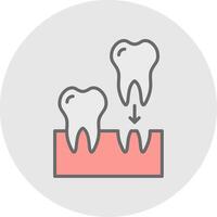 implantes línea lleno ligero icono vector