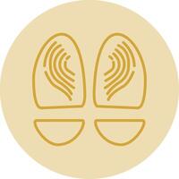 Footprint Line Yellow Circle Icon vector