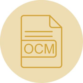 OCM File Format Line Yellow Circle Icon vector
