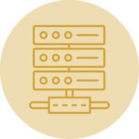 Server Line Yellow Circle Icon vector