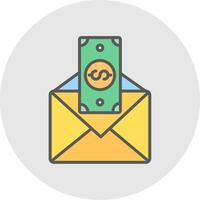 Paycheck Line Filled Light Icon vector