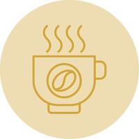 Coffee Line Yellow Circle Icon vector