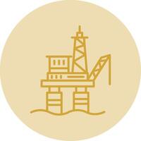 Drilling Rig Line Yellow Circle Icon vector