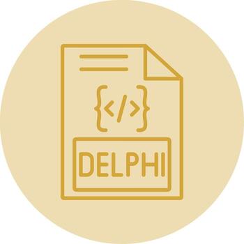 Delphi Line Yellow Circle Icon vector
