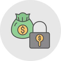 Secure Payment Line Filled Light Icon vector