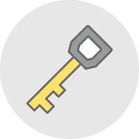 Key Line Filled Light Icon vector