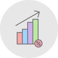 Interest Rate Line Filled Light Icon vector