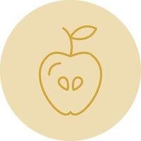 Apple Line Yellow Circle Icon vector