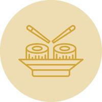 Sushi Line Yellow Circle Icon vector