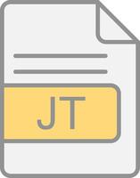 JT File Format Line Filled Light Icon vector