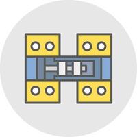 Hinge Line Filled Light Icon vector
