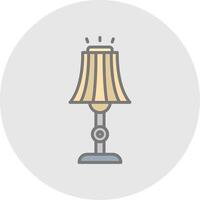 Floor Lamp Line Filled Light Icon vector