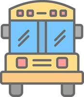 colegio autobús línea lleno ligero icono vector