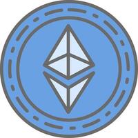 Ethereum Coin Line Filled Light Icon vector