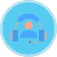 Call Center Flat Multi Circle Icon vector