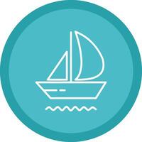 Yacht Line Multi Circle Icon vector