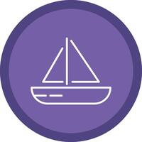 Sailing Boat Line Multi Circle Icon vector