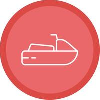 Jet Ski Line Multi Circle Icon vector