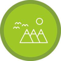 Mountain Line Multi Circle Icon vector