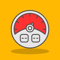 Gauge Filled Shadow Icon vector