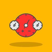 Clocks Filled Shadow Icon vector