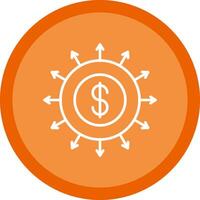 Budget Spending Line Multi Circle Icon vector