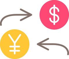 Currency Exchange Flat Multi Circle Icon vector