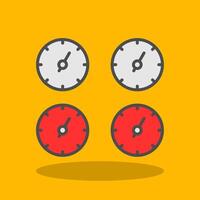 Dial Filled Shadow Icon vector