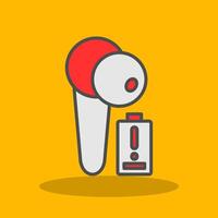 Earbud Filled Shadow Icon vector