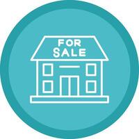 Home For Sale Line Multi Circle Icon vector