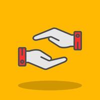 Support Hands Gesture Filled Shadow Icon vector