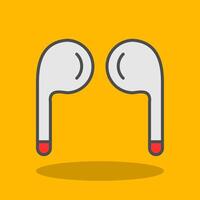 Earbuds Filled Shadow Icon vector