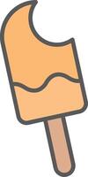 Ice Cream Bite Line Filled Light Icon vector