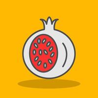 Pomegranate Filled Shadow Icon vector