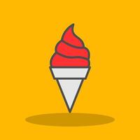 Ice Cream Filled Shadow Icon vector