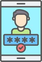 Authentication Line Filled Light Icon vector