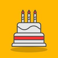 Cake Filled Shadow Icon vector