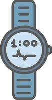 reloj línea lleno ligero icono vector