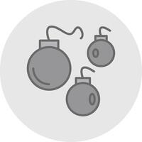 Bombs Line Filled Light Icon vector