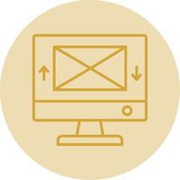 Email Line Yellow Circle Icon vector