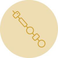 Skewer Line Yellow Circle Icon vector