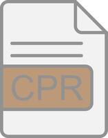 cpr archivo formato línea lleno ligero icono vector