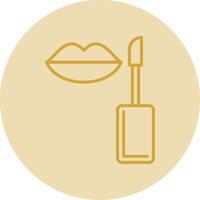 Lipgloss Line Yellow Circle Icon vector