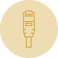 Ethernet Line Yellow Circle Icon vector