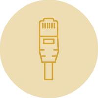 Ethernet Line Yellow Circle Icon vector